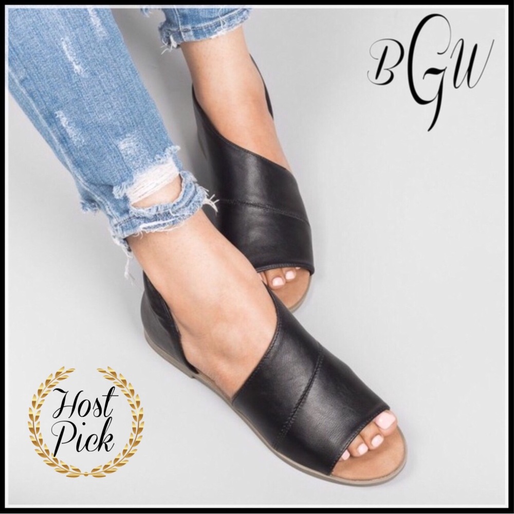 🌺🆕x2🎉HP🎉5⭐️Peep Toe Cut Sandals - Picture 2 of 6